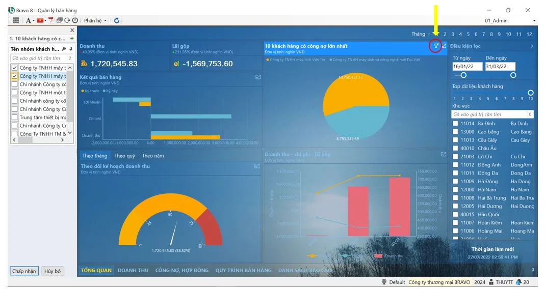Tính năng liên kết dữ liệu giữa các báo cáo Tính năng liên kết dữ liệu giữa các báo cáo